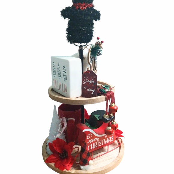 NEW Christmas Penguin Tiered Tray W/ Rae Dunn mug - Picture 4 of 15